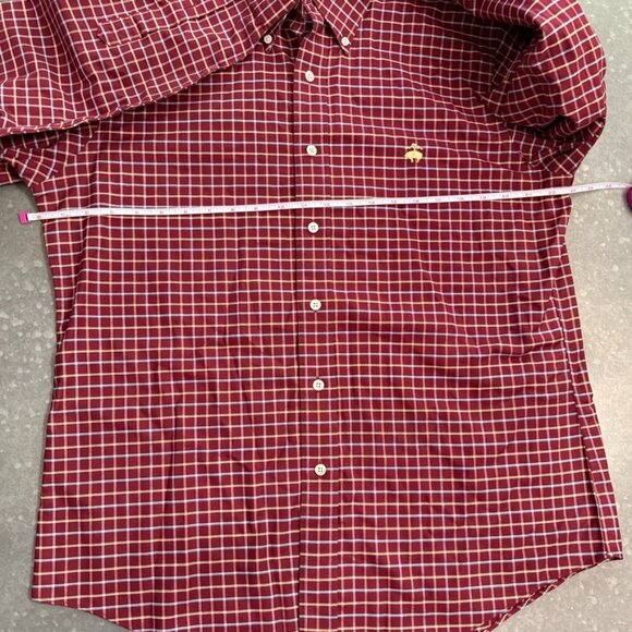 Brooks Brothers Burgundy Check Long Sleeve Button-Down Shirt – Size L - Picture 11 of 12